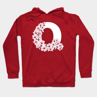 Colorful capital letter Q patterned with sakura twig Hoodie